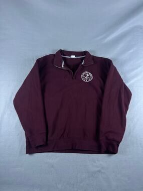 Vintage Daytona Beach Florida 1/4 Zip Sweatshirt Mens XL Maroon Fleece Pullover